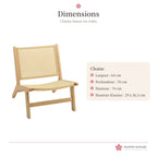 Chaise basse de lecture en rotin et bois – photo 5