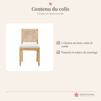 Lot de 2 chaises en bois, rotin et corde – photo 6
