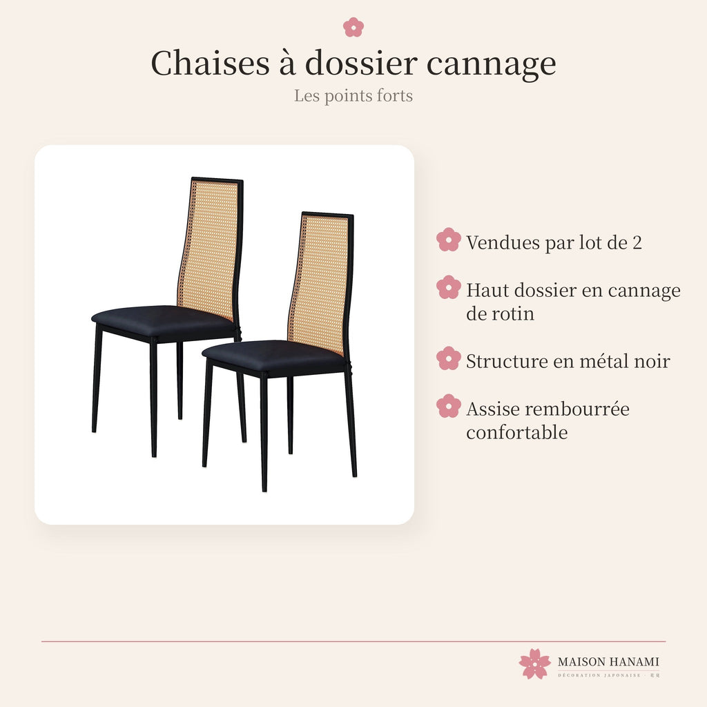 Lot de 2 chaises à dossier cannage – photo 4