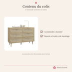 Commode 6 tiroirs en rotin – photo 6
