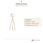 Lampadaire trépied en bois et tissu blanc – photo 5