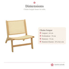Chaise longue basse en rotin et bois – photo 5