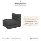 Fauteuil futon convertible en lit 1 place – gris anthracite
