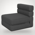 Fauteuil futon convertible en lit 1 place – gris anthracite