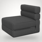Fauteuil futon convertible en lit 1 place – gris anthracite