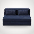 Canapé futon convertible 2 places en velours côtelé – bleu marine