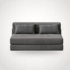 Canapé futon convertible 2 places en velours côtelé – gris anthracite