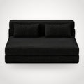 Canapé futon convertible 2 places en velours côtelé – noir