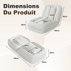 Fauteuil futon 5 positions en velours côtelé – blanc cassé