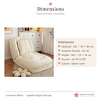 Fauteuil futon 5 positions en velours côtelé – blanc cassé