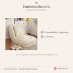 Fauteuil futon 5 positions en velours côtelé – blanc cassé