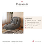 Fauteuil futon 5 positions en velours côtelé – gris