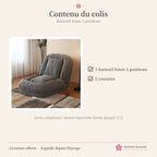 Fauteuil futon 5 positions en velours côtelé – gris