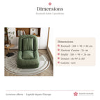 Fauteuil futon 5 positions en velours côtelé – vert