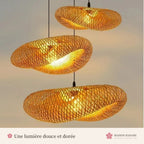 Lustre en bambou tressé japonais Ø 80 cm