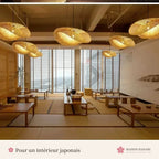 Lustre en bambou tressé japonais Ø 80 cm
