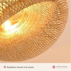 Lustre en bambou tressé japonais Ø 80 cm