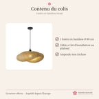 Lustre en bambou tressé japonais Ø 80 cm