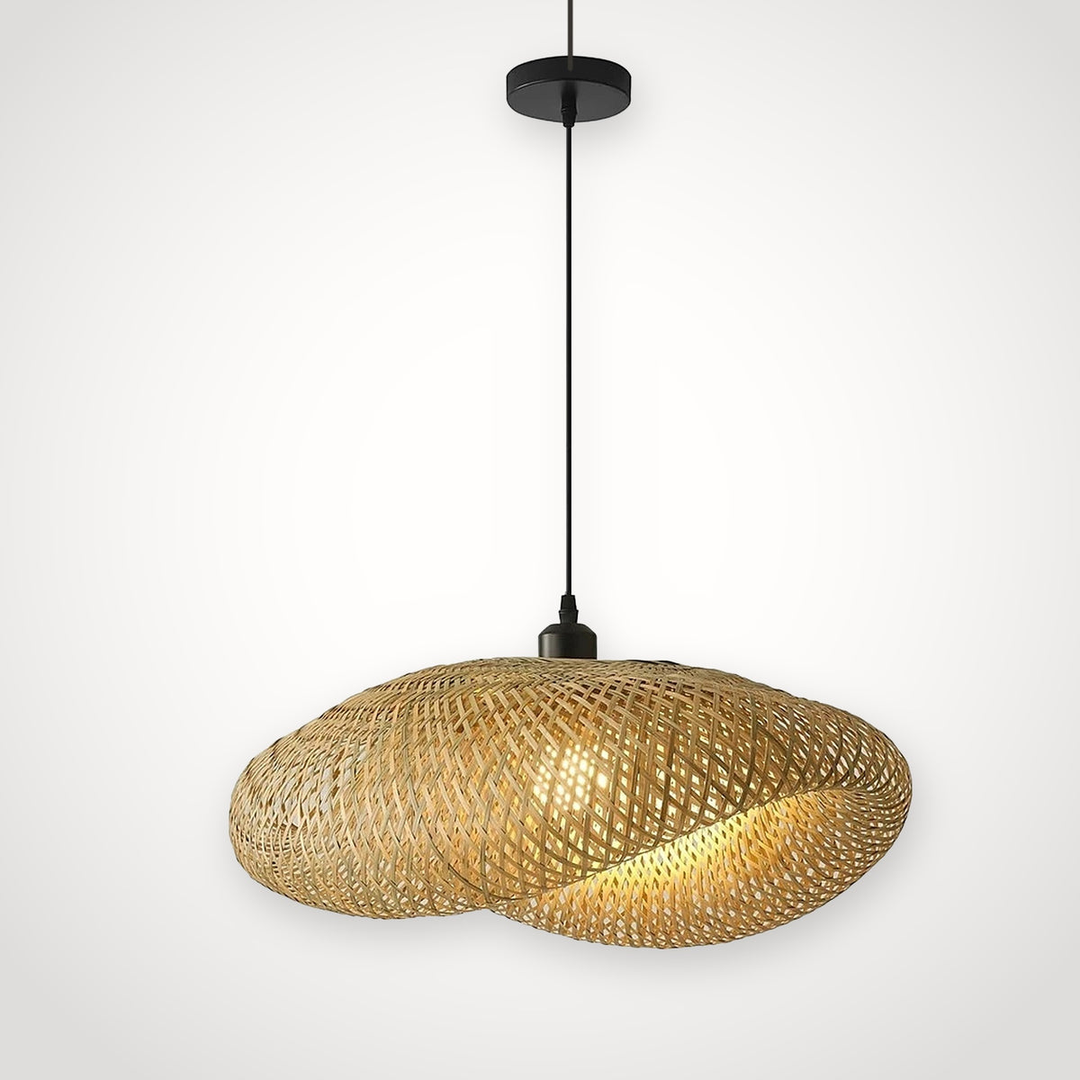 Lustre en bambou tressé japonais Ø 80 cm