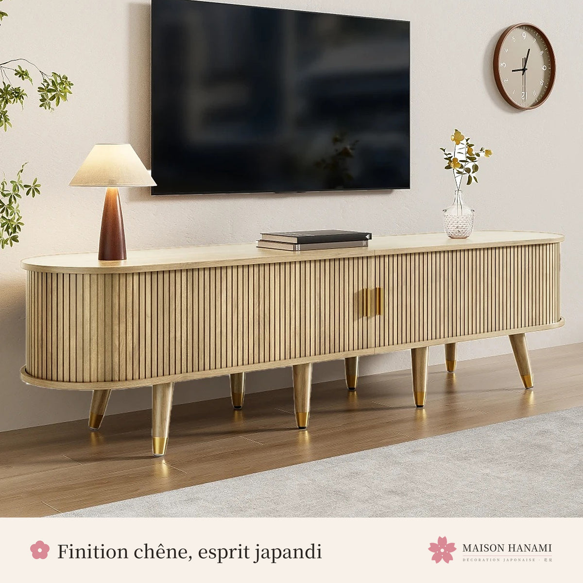 Meuble TV cannelé 175 cm
