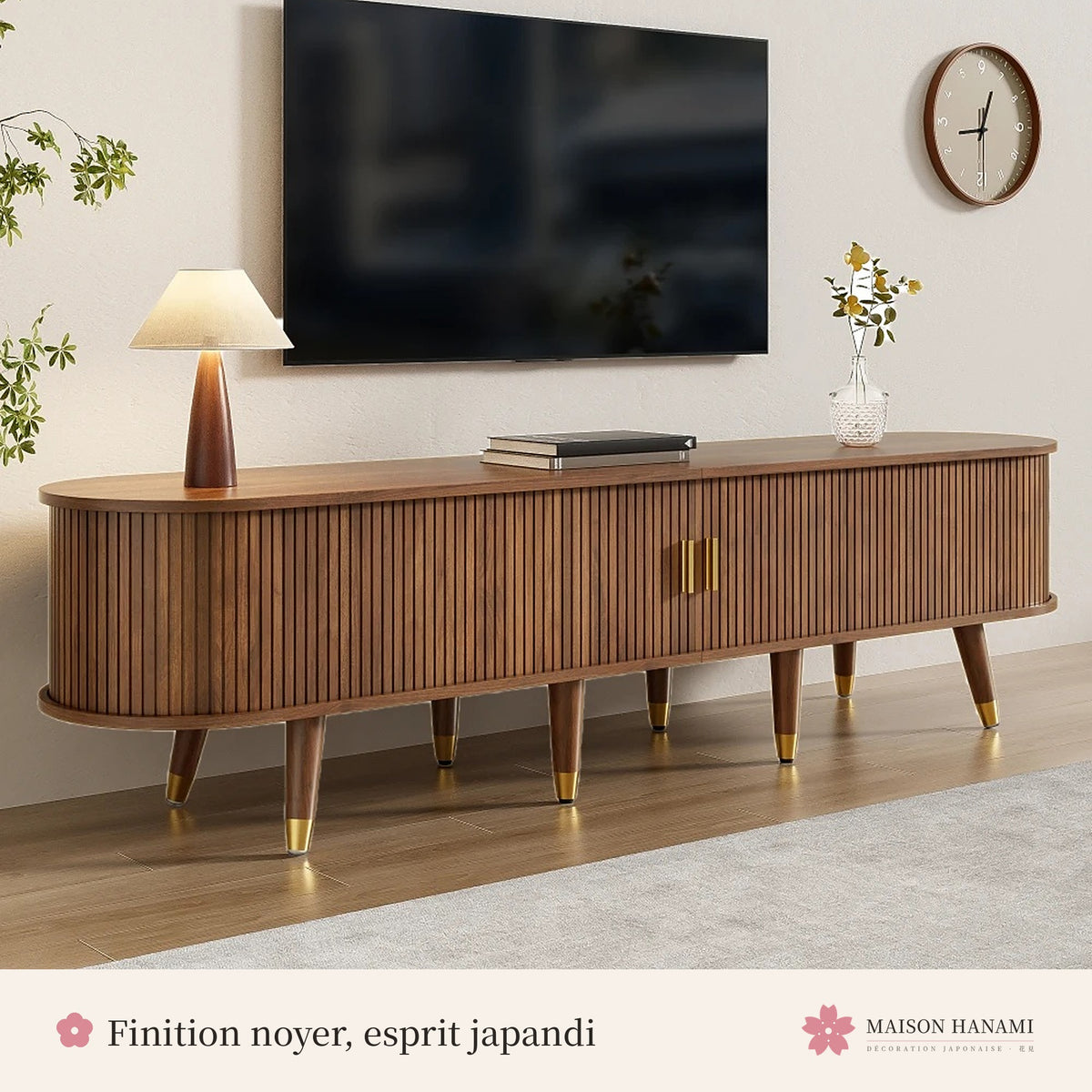 Meuble TV cannelé 175 cm
