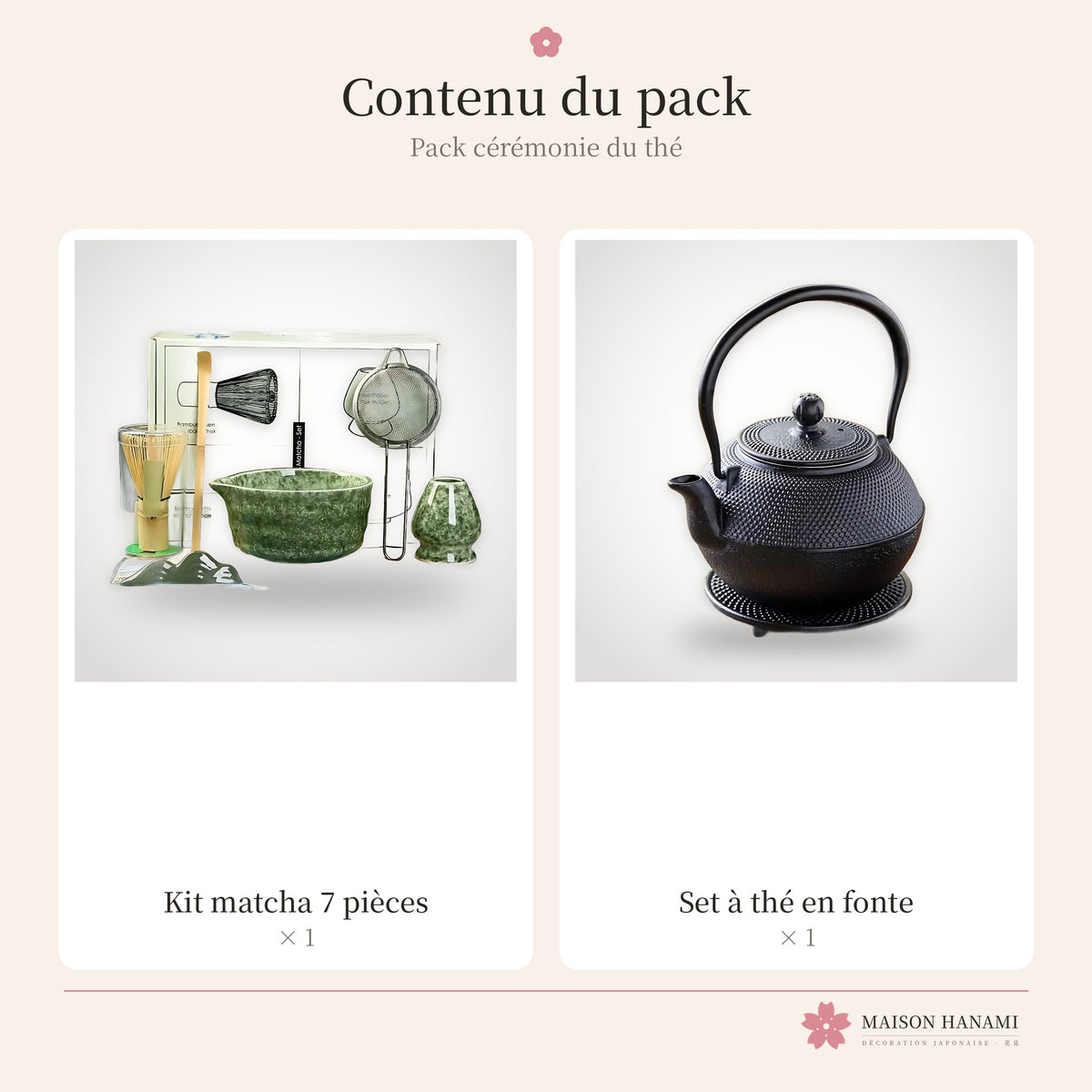 Pack cérémonie du thé : contenu du pack