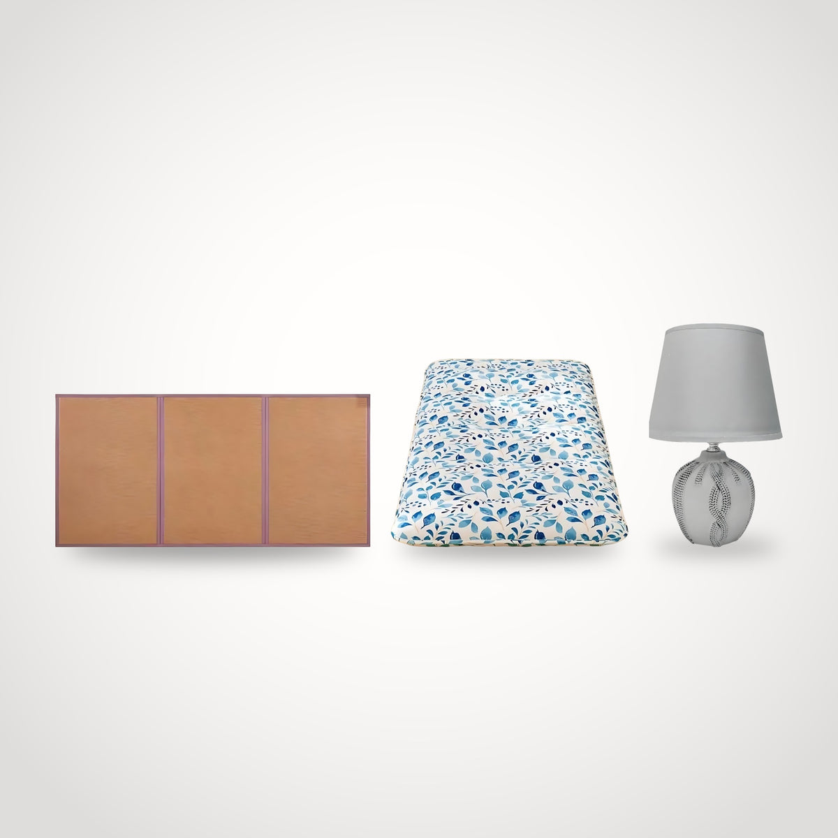 Pack chambre japonaise avec lampe de chevet grise