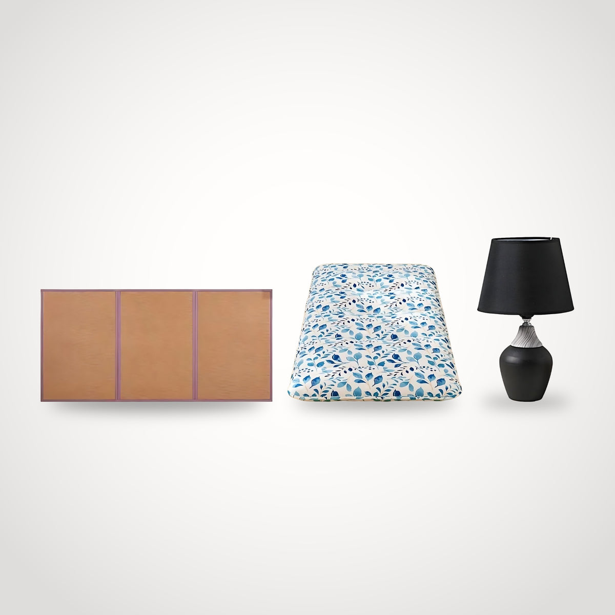 Pack chambre japonaise avec lampe de chevet noire