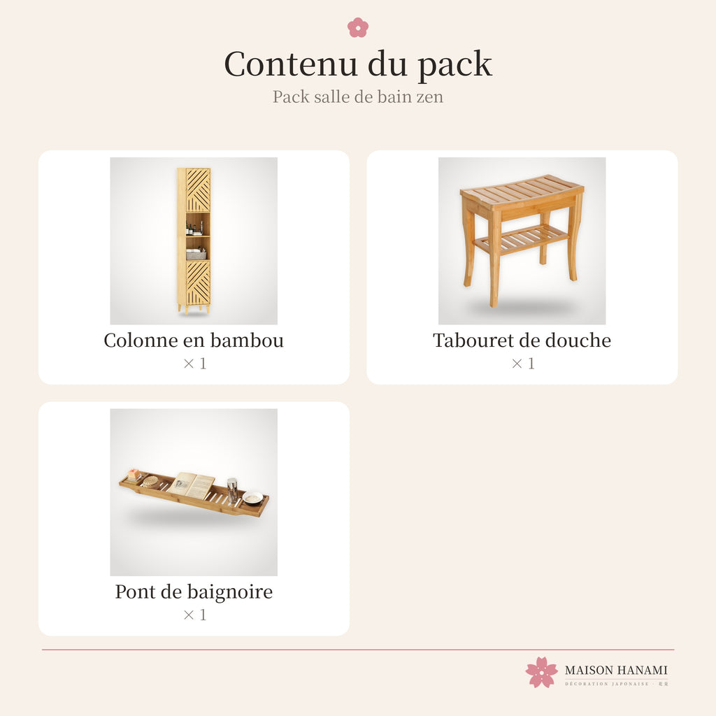 Pack salle de bain zen : contenu du pack