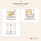 Pack salon japandi : contenu du pack