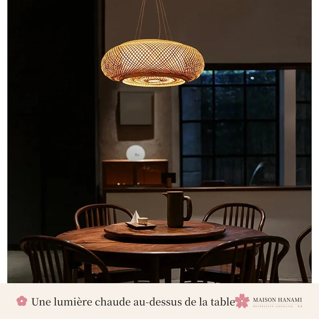 Suspension japonaise en bambou tressé Ø 50 cm – photo 2
