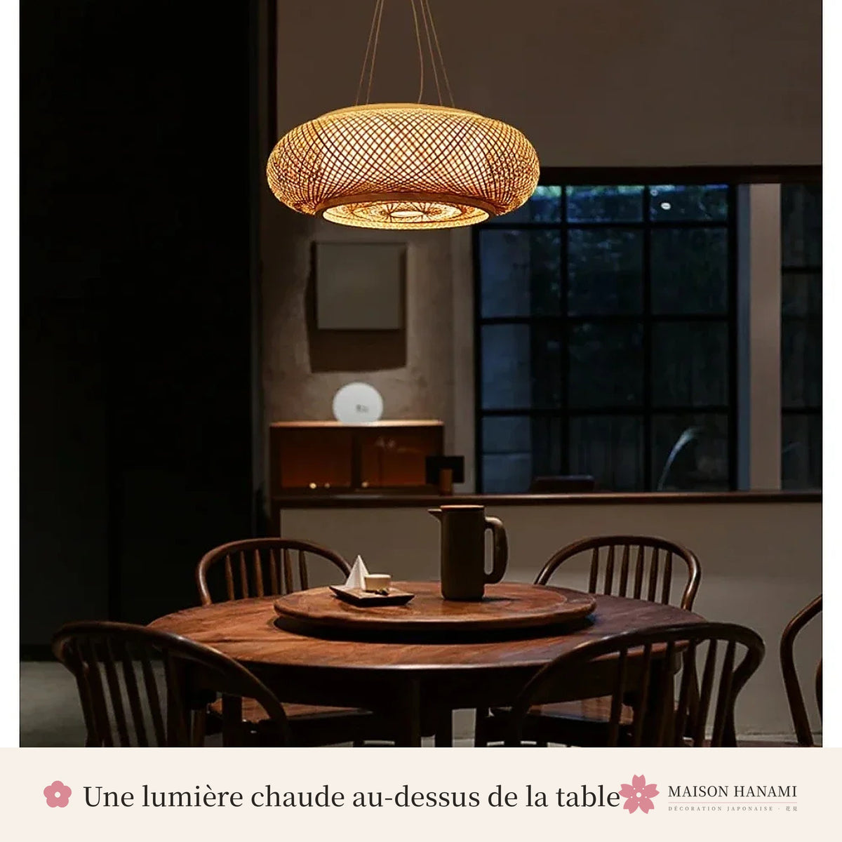 Suspension japonaise en bambou tressé Ø 50 cm – photo 2