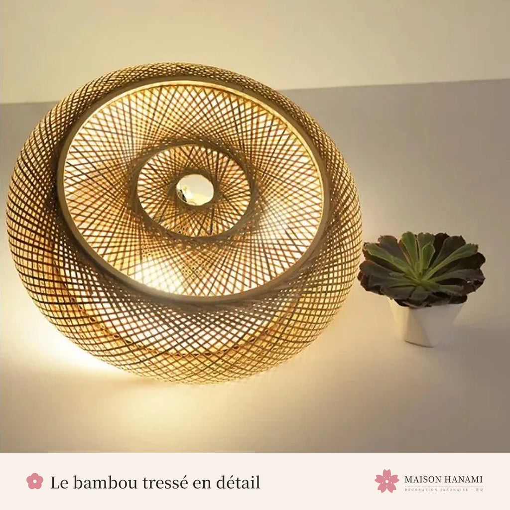 Suspension japonaise en bambou tressé Ø 50 cm – photo 3